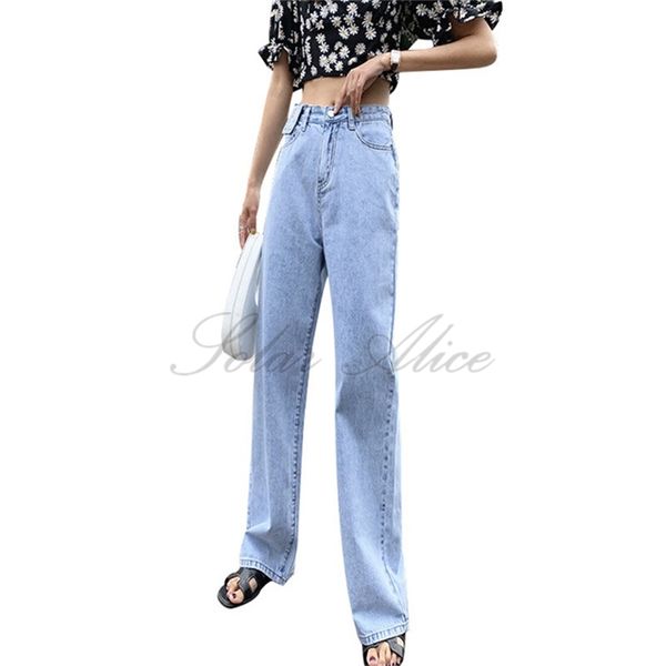 women's summer 2020 new high waist wide leg jeans small daisy retro mopping loose straight trousers, Blue
women's summer 2020 new high waist wide leg jeans small daisy retro mopping loose straight trousers, Blue