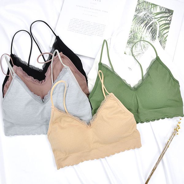 fashion solid seamless ruffles lace bra intersect sling tube tank vest bra woman underclothes, Black;white
fashion solid seamless ruffles lace bra intersect sling tube tank vest bra woman underclothes, Black;white