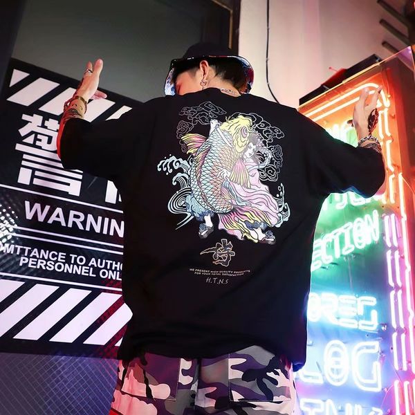 t-shirt men's fashion brand national fashion short sleeve loose youth print half sleeve european and american hip hop trend couples, White;black
t-shirt men's fashion brand national fashion short sleeve loose youth print half sleeve european and american hip hop trend couples, White;black
