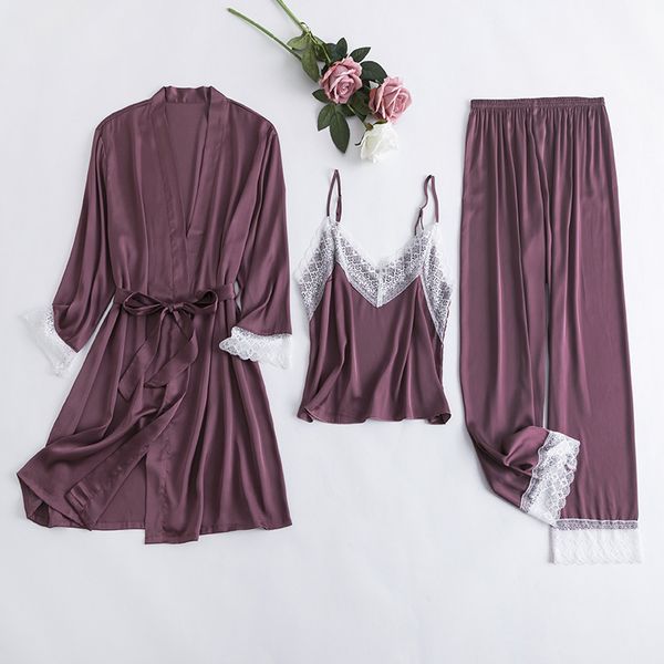 kimono bathrobe gown 3pcs homewear bride wedding robe lace women intimate lingerie long sleeve satin homewear sleep set, Black;red
kimono bathrobe gown 3pcs homewear bride wedding robe lace women intimate lingerie long sleeve satin homewear sleep set, Black;red