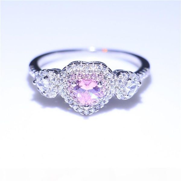 women handmade three-stone jewelry ring romantic heart cutting pink sapphire cz real 925 sterling silver wedding ring for women size 5-9, Slivery;golden
women handmade three-stone jewelry ring romantic heart cutting pink sapphire cz real 925 sterling silver wedding ring for women size 5-9, Slivery;golden