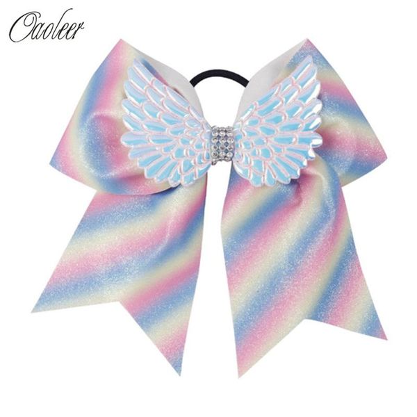 7" large rainbow glitter cheer bow with elastic band wing rhinestone cheerleading hair bow girl ponytail holder hair accessories, Slivery;white
7" large rainbow glitter cheer bow with elastic band wing rhinestone cheerleading hair bow girl ponytail holder hair accessories, Slivery;white