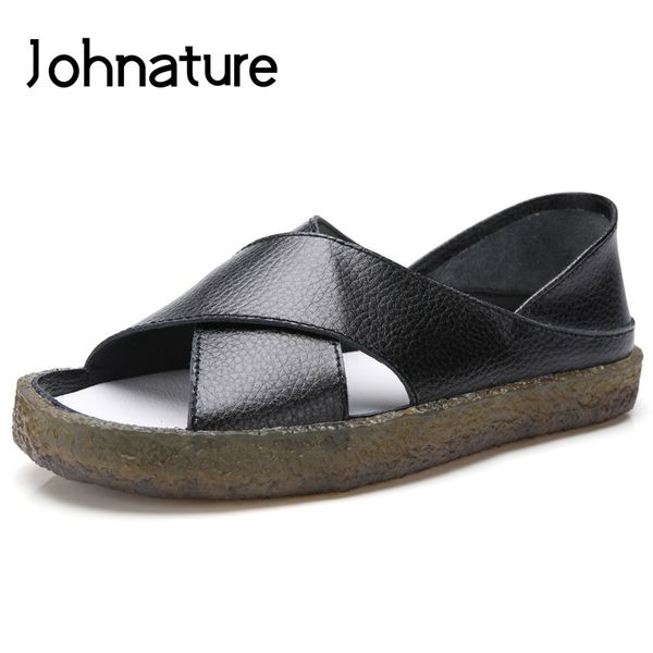 johnature 2020 new summer genuine leather breathable peep toe shallow hollow slip-on sewing fashion women shoes flat sandals, Black
johnature 2020 new summer genuine leather breathable peep toe shallow hollow slip-on sewing fashion women shoes flat sandals, Black
