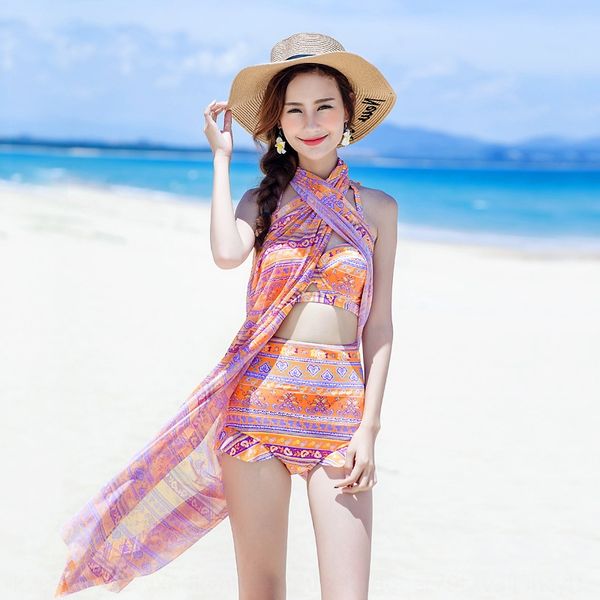 women's high waist veil three-piece set small chest gathered sunscreen fresh orange bikini swimsuit bikini swimsuit, Black
women's high waist veil three-piece set small chest gathered sunscreen fresh orange bikini swimsuit bikini swimsuit, Black