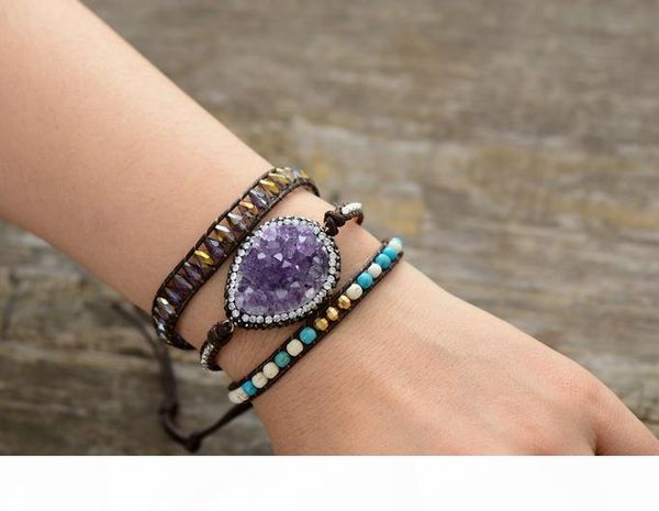 dropshipping wrap bracelets natural stones crystal natural quartz charm 3 times friendship bracelet boho bracelet homme s514, Golden;silver
dropshipping wrap bracelets natural stones crystal natural quartz charm 3 times friendship bracelet boho bracelet homme s514, Golden;silver