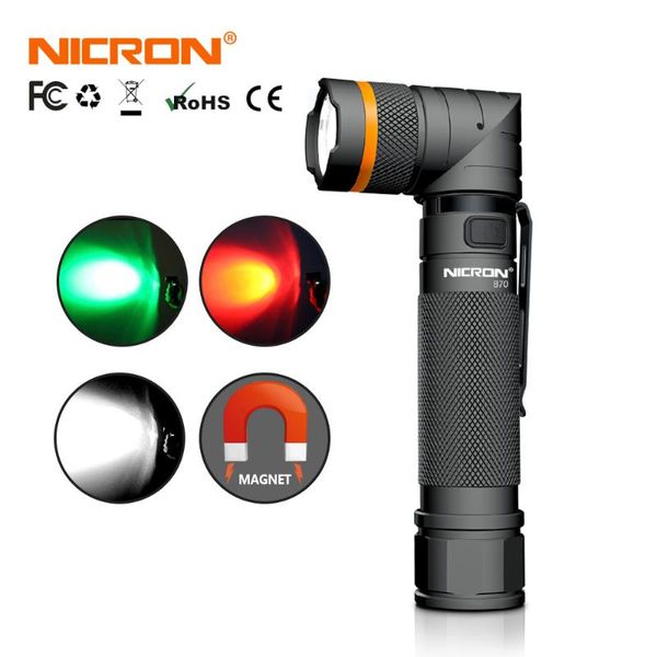 Nicron Magnet 90 Degree Rechargeable Led Hand800lm Ultra High Brightness Waterproof Camo Corner Led Torch B70