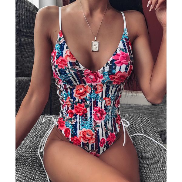 lace up bandage 2020 floral print one-piece women swimsuit push up bathing suit swimwear female monokini beachwear biquini 
lace up bandage 2020 floral print one-piece women swimsuit push up bathing suit swimwear female monokini beachwear biquini