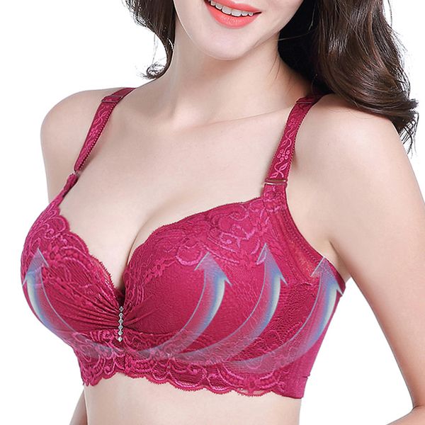 women's bra large size breathable lingerie full cup thin c d e cup large size adjustable push up lace bra solid color bras, Red;black
women's bra large size breathable lingerie full cup thin c d e cup large size adjustable push up lace bra solid color bras, Red;black