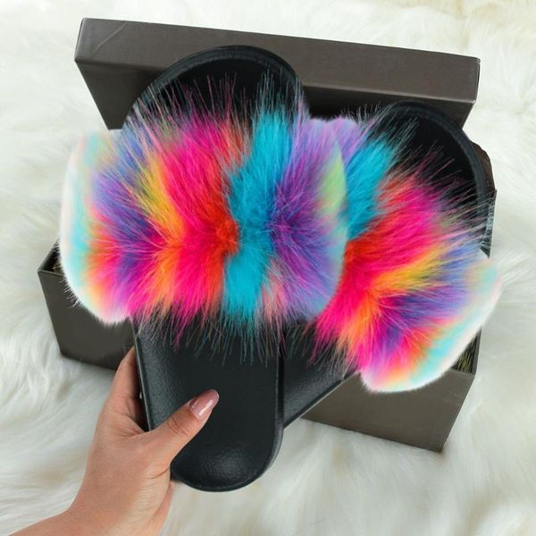 women fur slippers furry raccoon sandals fake fur flip flops hairy faux shoes summer casual plush shoes beach, Black
women fur slippers furry raccoon sandals fake fur flip flops hairy faux shoes summer casual plush shoes beach, Black