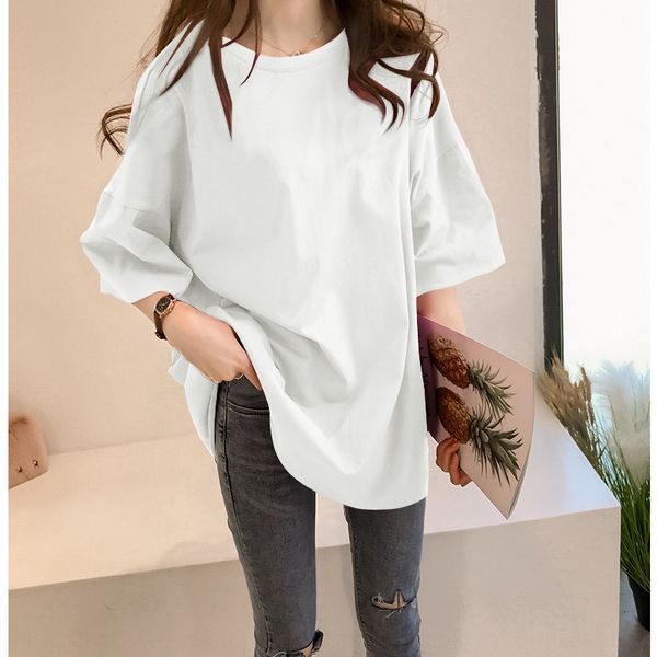 73cw3 cartoon printed loose short-sleeved women's mid-length versatile loose solid color short-sleeved t-shirt women's shorts t-sh, White
73cw3 cartoon printed loose short-sleeved women's mid-length versatile loose solid color short-sleeved t-shirt women's shorts t-sh, White