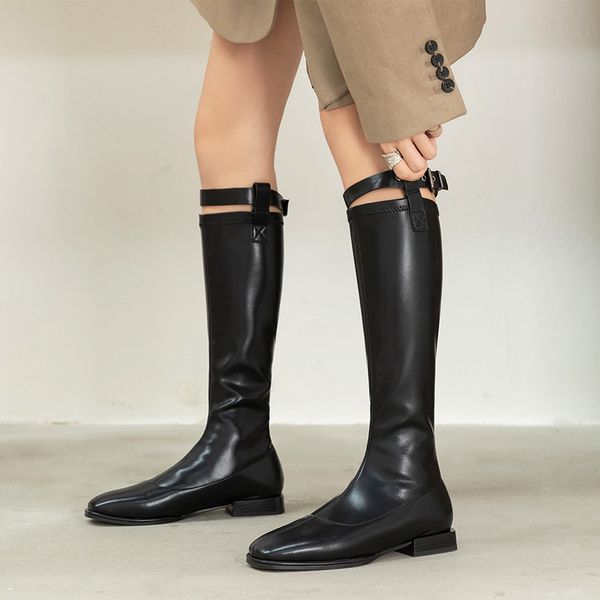 2021 knee high women boots microfiber leather square toe women shoes autumn winter fashion square low heels big size 34-43, Black
2021 knee high women boots microfiber leather square toe women shoes autumn winter fashion square low heels big size 34-43, Black