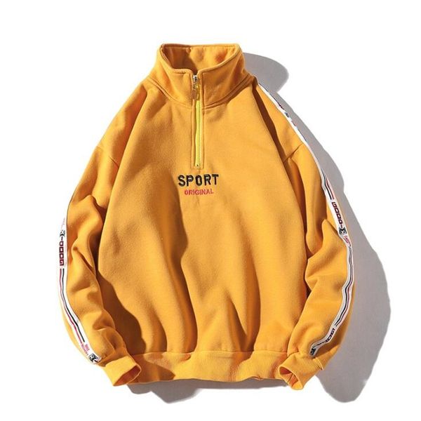 male sweatshirt letter half zipper sweatshirts couple pullover fashion long sleeve high street streetwear casual autumn, Black
male sweatshirt letter half zipper sweatshirts couple pullover fashion long sleeve high street streetwear casual autumn, Black