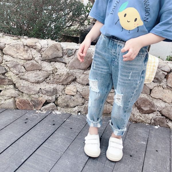 children's new boys and girls baby wear big holes soft and jeans children's wear jeans, Blue
children's new boys and girls baby wear big holes soft and jeans children's wear jeans, Blue