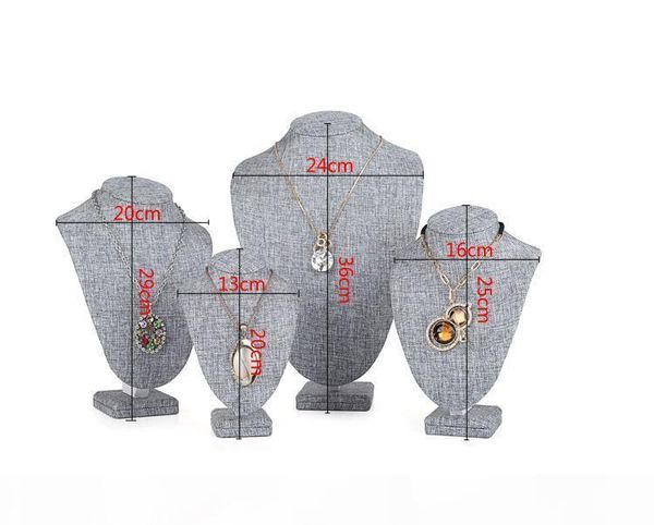 grade burlap wooden bust mannequin grey linen pendant necklace holder jewelry display stand rack pgraphed props, Khaki
grade burlap wooden bust mannequin grey linen pendant necklace holder jewelry display stand rack pgraphed props, Khaki