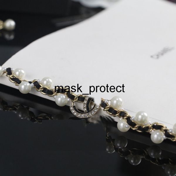 wind size pearl leather rope necklace brass brooch letter chain pm2.5 filter type washable reusable mask, Black
wind size pearl leather rope necklace brass brooch letter chain pm2.5 filter type washable reusable mask, Black