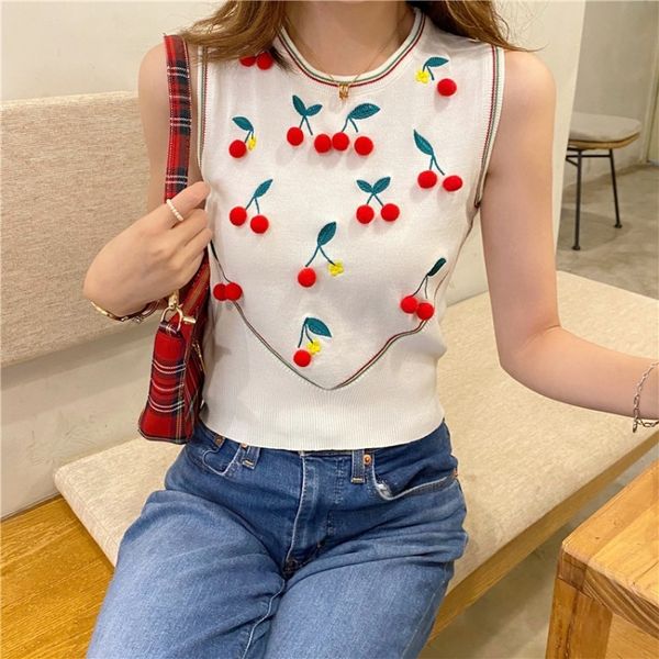 slim and slim three-dimensional small cherry short sleeveless pullover vest pullover knitwear knitwear female, Camo
slim and slim three-dimensional small cherry short sleeveless pullover vest pullover knitwear knitwear female, Camo