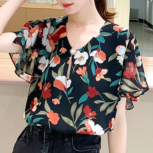 blusas mujer de moda 2020 blouse women short sleeve blouse shirt women v-neck print chiffon clothes shirts d141, White
blusas mujer de moda 2020 blouse women short sleeve blouse shirt women v-neck print chiffon clothes shirts d141, White