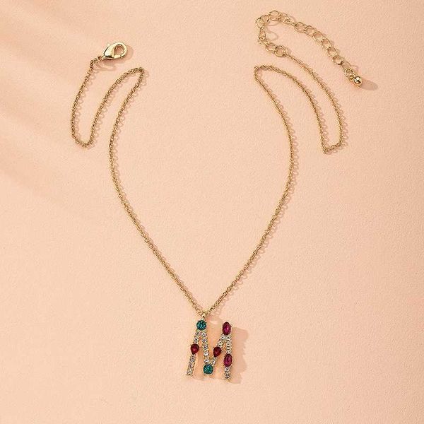 ins new trendy gold chain m letter initial alphabet colorful stones pendant choker necklaces korean fashion chic women jewelry, Silver
ins new trendy gold chain m letter initial alphabet colorful stones pendant choker necklaces korean fashion chic women jewelry, Silver