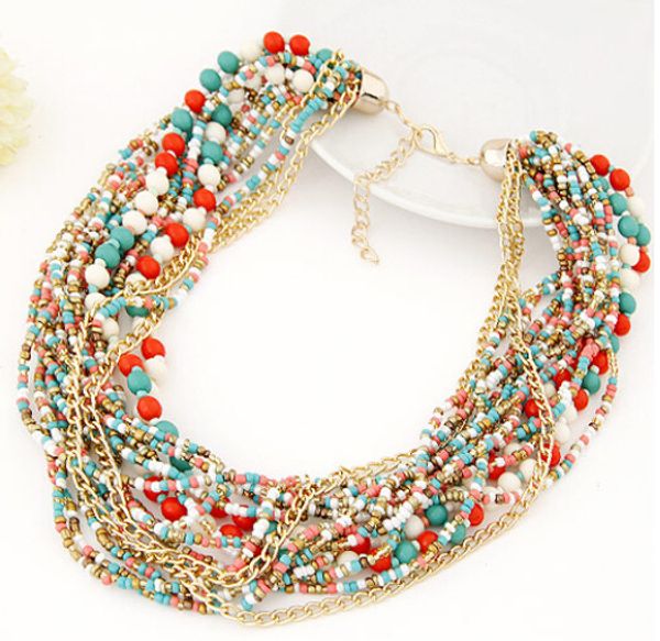 ahmed jewelry bohemia 5 colors candy beads multi layer statement necklace woman new alloy pendants choker necklaces 56, Silver
ahmed jewelry bohemia 5 colors candy beads multi layer statement necklace woman new alloy pendants choker necklaces 56, Silver