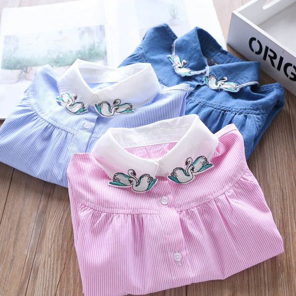 2020 spring girls stripes cowboy fold-down collar embroidery shirt childrenswear wholesale, White;black
2020 spring girls stripes cowboy fold-down collar embroidery shirt childrenswear wholesale, White;black