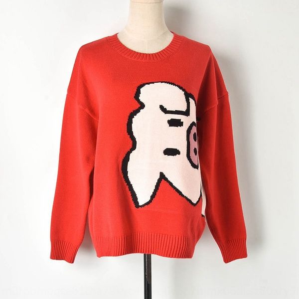 2019 spring new year red happy pig pullover sweater cartoon pig sweater pullover ladies z90115, White
2019 spring new year red happy pig pullover sweater cartoon pig sweater pullover ladies z90115, White