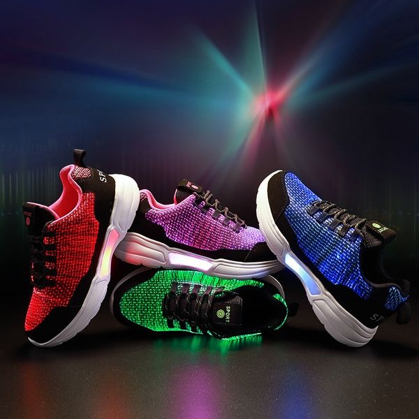 light 2020 sneakers shine new led optical fiber luminous men's and women's sports shoes colorful luminous leisure couple shoes, Black
light 2020 sneakers shine new led optical fiber luminous men's and women's sports shoes colorful luminous leisure couple shoes, Black