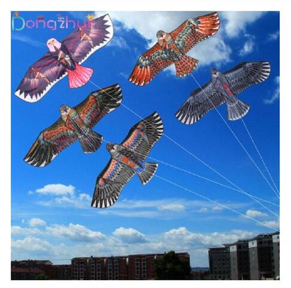 1.1m Flat Eagle Kite With 30 Meter Kite Line Children Flying Bird Kites Windsock Outdoor Toys Garden Cloth Toys For Kids Gift