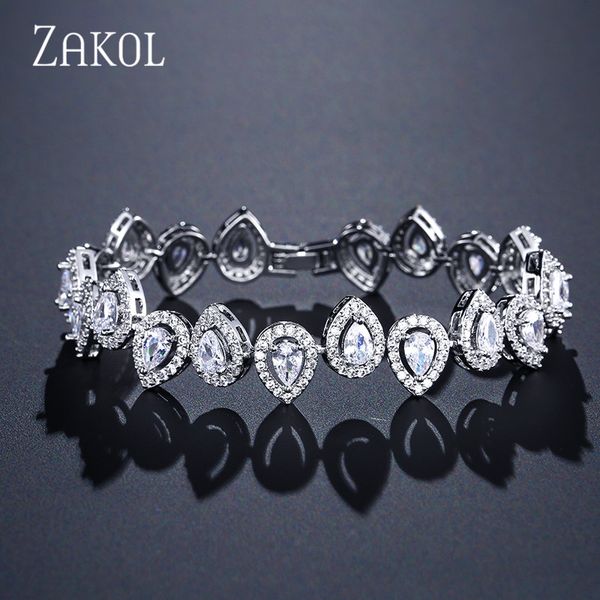 zakol luxury water drop chain link bracelet for women ladies shining cubic zircon crystal jewelry gift fsbp2033, Black
zakol luxury water drop chain link bracelet for women ladies shining cubic zircon crystal jewelry gift fsbp2033, Black