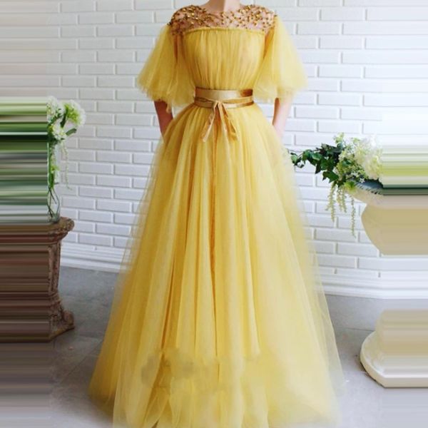 old yellow evening dresses crew applique half sleeves beads special occasion robe soiree islamic dubai kaftan saudi arabic prom gown, Black;red
old yellow evening dresses crew applique half sleeves beads special occasion robe soiree islamic dubai kaftan saudi arabic prom gown, Black;red