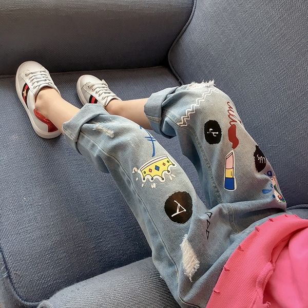girls cartoon casual and jeans graffiti hole jeans 2020 autumn new children's wear pants printed loose casual pants fashion, Blue
girls cartoon casual and jeans graffiti hole jeans 2020 autumn new children's wear pants printed loose casual pants fashion, Blue