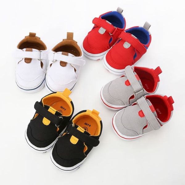 4 Colors Infant Babies Boy Girl Shoes Sole Soft Canvas Solid Footwear For Newborns Toddler Crib Moccasins