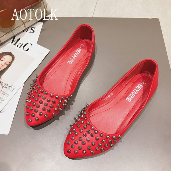квартиры женщины лодочные обувь toe моды остроконечные заклепки женщина повседневная обувь скольжение на плюс размер плоский каблук spring s, Black
квартиры женщины лодочные обувь toe моды остроконечные заклепки женщина повседневная обувь скольжение на плюс размер плоский каблук spring s, Black