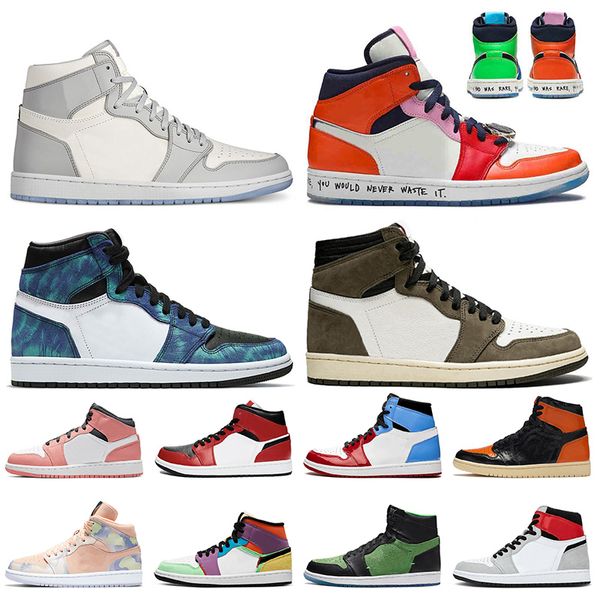 luxury high dio 1 fearless tie dye travis scott 1 1s jumpman mens womens basketball shoes chicago court purple unc mens trainers sneakers, White;red
luxury high dio 1 fearless tie dye travis scott 1 1s jumpman mens womens basketball shoes chicago court purple unc mens trainers sneakers, White;red
