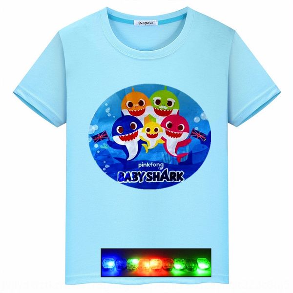children's summer new selling classic shark style boys and girls lighting colorful t-shirt clothing clothing t-shirt, Blue
children's summer new selling classic shark style boys and girls lighting colorful t-shirt clothing clothing t-shirt, Blue