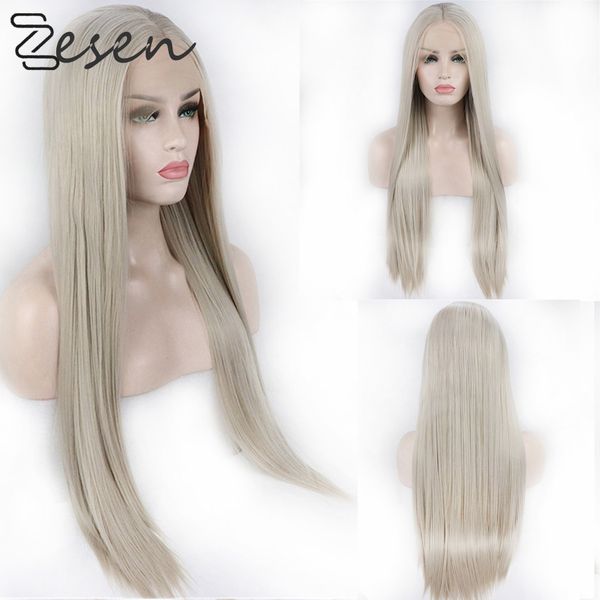 zesen ash blonde silk straight heat resistant fiber synthetic wig lace front wigs for women with natural hairline and baby hair, Black
zesen ash blonde silk straight heat resistant fiber synthetic wig lace front wigs for women with natural hairline and baby hair, Black