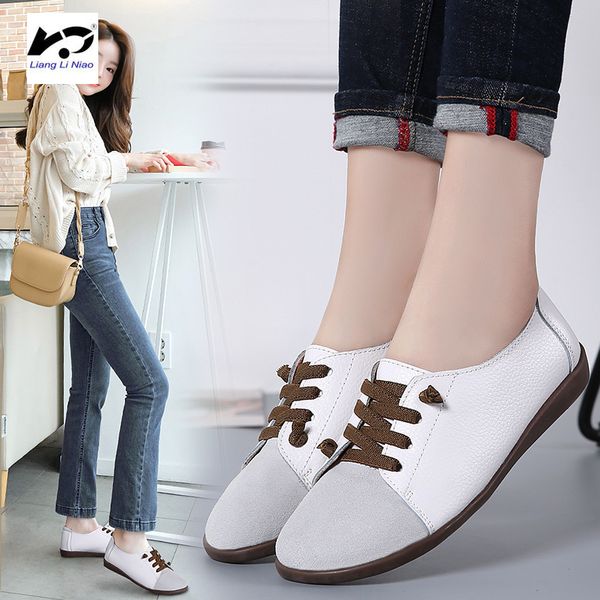 2020 new women's flat-heeled shoes casual leather soft lace pumps low-cut shoes slip on sneakers womens flat casual, Black
2020 new women's flat-heeled shoes casual leather soft lace pumps low-cut shoes slip on sneakers womens flat casual, Black