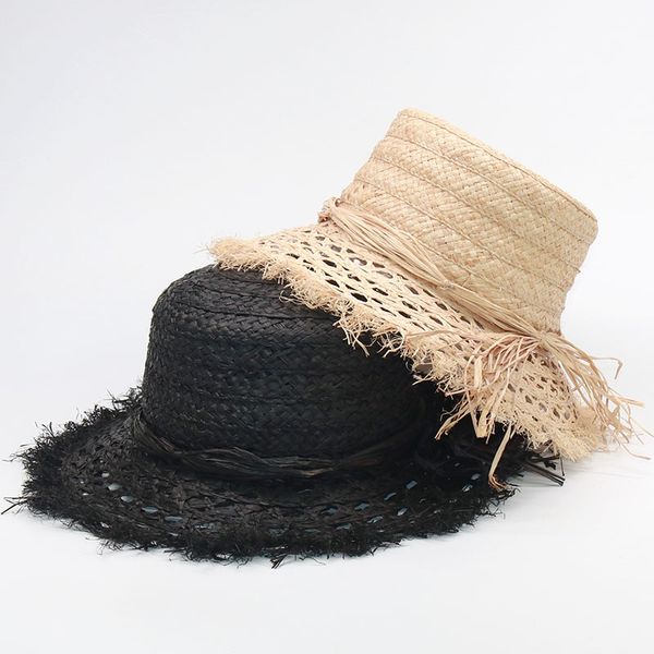 2020 fashionable tea party hats for women foldable raffia beach elegant summer sun bucket hat wholesale s1063 y200716, Blue;gray 
2020 fashionable tea party hats for women foldable raffia beach elegant summer sun bucket hat wholesale s1063 y200716, Blue;gray