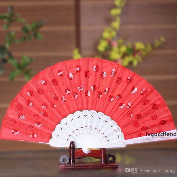 ladys spanish embroidered sequins hand flower lace folding fan "peacock showing expectations of love" wedding party decor lin3704
ladys spanish embroidered sequins hand flower lace folding fan "peacock showing expectations of love" wedding party decor lin3704