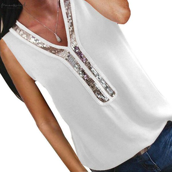 women v neck regular sequin chiffon blouse shirt summer sleeveless office lady blouses plus size s 2xl blusa feminina, White
women v neck regular sequin chiffon blouse shirt summer sleeveless office lady blouses plus size s 2xl blusa feminina, White