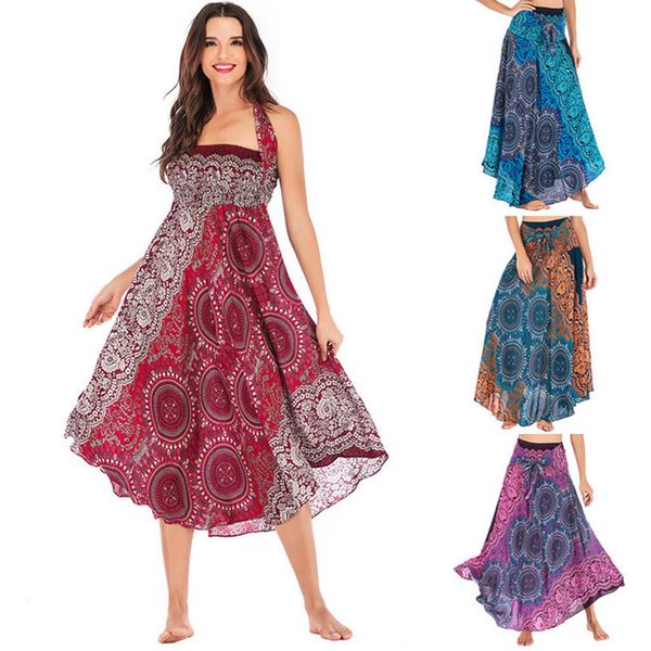 summer new bohemia a line beach skirt women long hippie gypsy flowers elastic empire waist floral halter rayon skirt hip, Black
summer new bohemia a line beach skirt women long hippie gypsy flowers elastic empire waist floral halter rayon skirt hip, Black