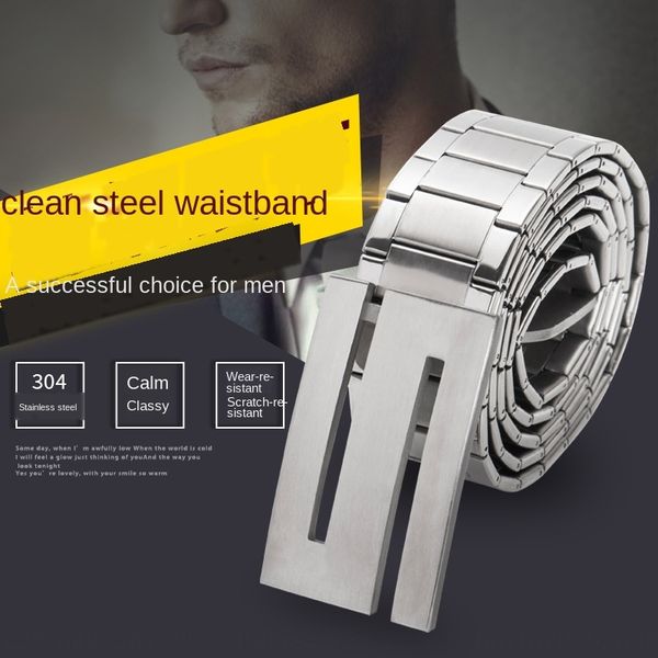 new stainless new men's buckle steel metal self-defense personalized fashion belt men's waist protection steel belt smooth buckle, Black;brown
new stainless new men's buckle steel metal self-defense personalized fashion belt men's waist protection steel belt smooth buckle, Black;brown