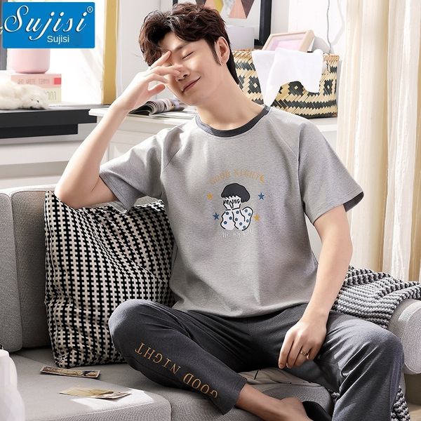 mfels men's pajamas cotton thin home clothes shorts and shorts short-sleeved trousers young and middle-aged korean style comfortable ou, Black;brown 
mfels men's pajamas cotton thin home clothes shorts and shorts short-sleeved trousers young and middle-aged korean style comfortable ou, Black;brown