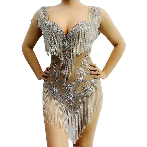 singer dancer stage performance wear silver rhinestones fringes crystals bodysuit mesh transparent party show dance costume, Black;red
singer dancer stage performance wear silver rhinestones fringes crystals bodysuit mesh transparent party show dance costume, Black;red