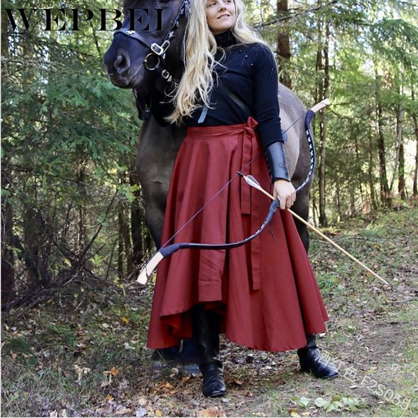 wepbel outdoor casual skirts high waist irregular national style lace-up ankle-length skirts women's solid color, Black
wepbel outdoor casual skirts high waist irregular national style lace-up ankle-length skirts women's solid color, Black