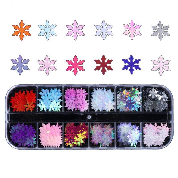12 cell nail art decoration sequins holographic snowflake confetti glitter flake x7ja, Silver;gold
12 cell nail art decoration sequins holographic snowflake confetti glitter flake x7ja, Silver;gold