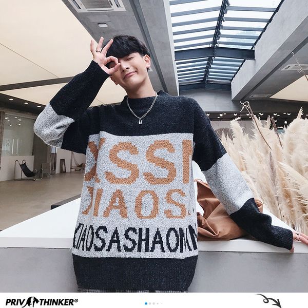 autumn warm men's letter printed sweaters 2020 korean man casual long sleeve knitted pullovers men sweater, White;black
autumn warm men's letter printed sweaters 2020 korean man casual long sleeve knitted pullovers men sweater, White;black