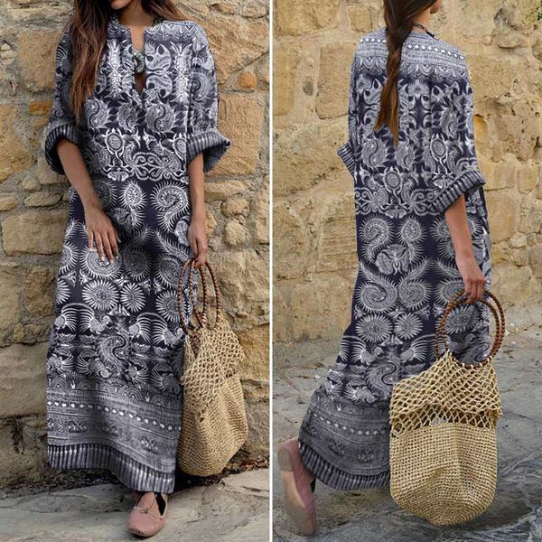 party dresses bohemian printed patchwork maxi dress women's summer sundress vonda 2021 casual half sleeve vestidos plus size robe femme, White;black
party dresses bohemian printed patchwork maxi dress women's summer sundress vonda 2021 casual half sleeve vestidos plus size robe femme, White;black