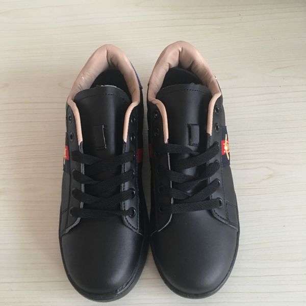 luxury snake designer men women casual shoes low flat leather sneakers ace bee stripes shoe walking sports trainers green red stripes, Black