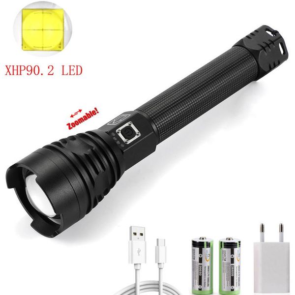 flashlights torches aluminum tactical led xhp90.2 usb rechargeable 26650 battery powerful zoom torch use camping night lighting
flashlights torches aluminum tactical led xhp90.2 usb rechargeable 26650 battery powerful zoom torch use camping night lighting