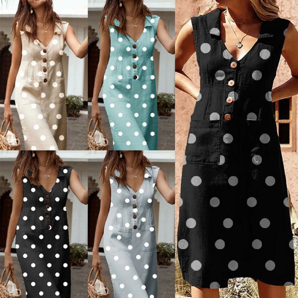 new women ladies fashion casual summer dress polka dot prom loose pockets polka dot dress tunic sunny beach wear, Black;gray
new women ladies fashion casual summer dress polka dot prom loose pockets polka dot dress tunic sunny beach wear, Black;gray